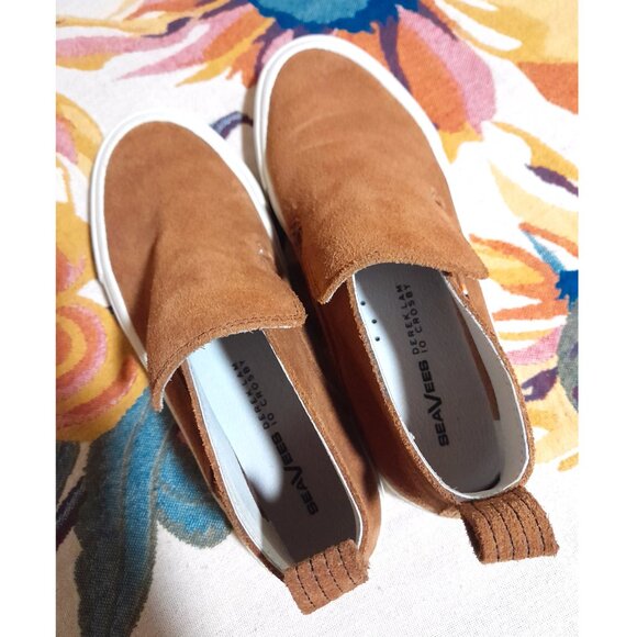Seavees Derek Lam Midi Sneaker Suede Slip On Sneakers Camel Brown Women sz 7 - Picture 6 of 9
